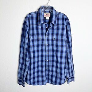Wrangler Shirt Mens XL Blue Plaid Western Pearl Snap Cowboy Rodeo V